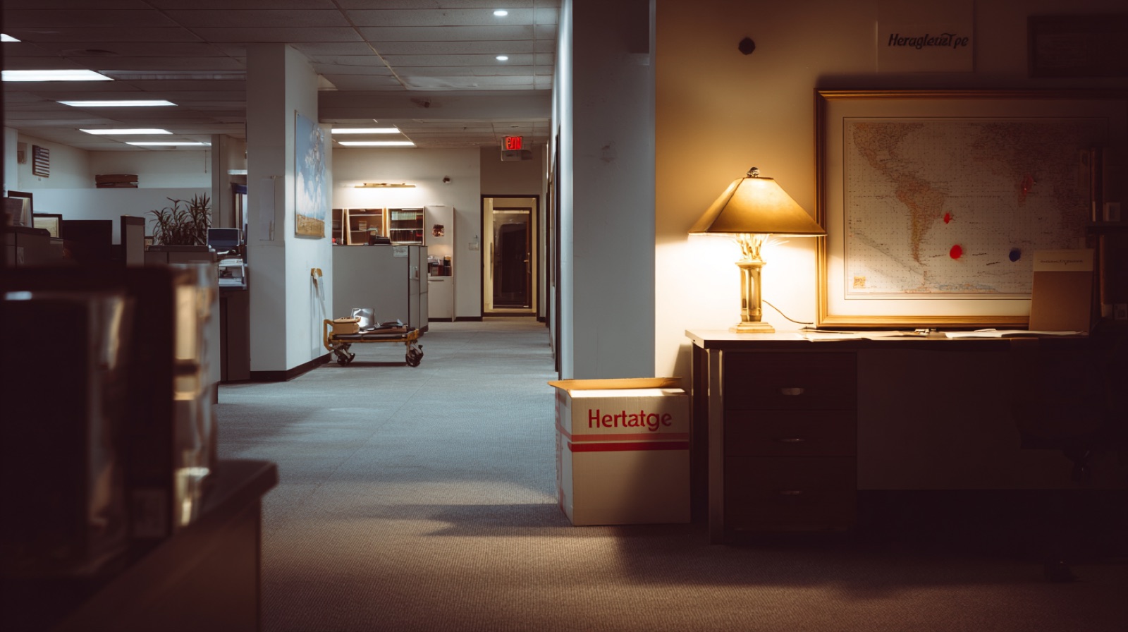 An empty Florida carrier office at dusk — what carrier exits actually look like on the ground.